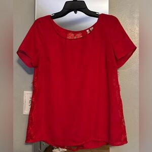 LC Lauren Conrad Red Blouse